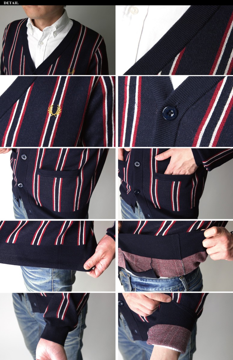 わ*べ様 フレッドペリー　ストライプドシャツカーディガン　Sサイズ Amazon | (フレッドペリー)Fred Perry ストライプカーディガン