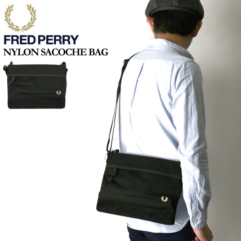 フレッドペリー　サコッシュ　バッグ FRED PERRY フレッドペリー バーニッシュド レザー サコッシュ