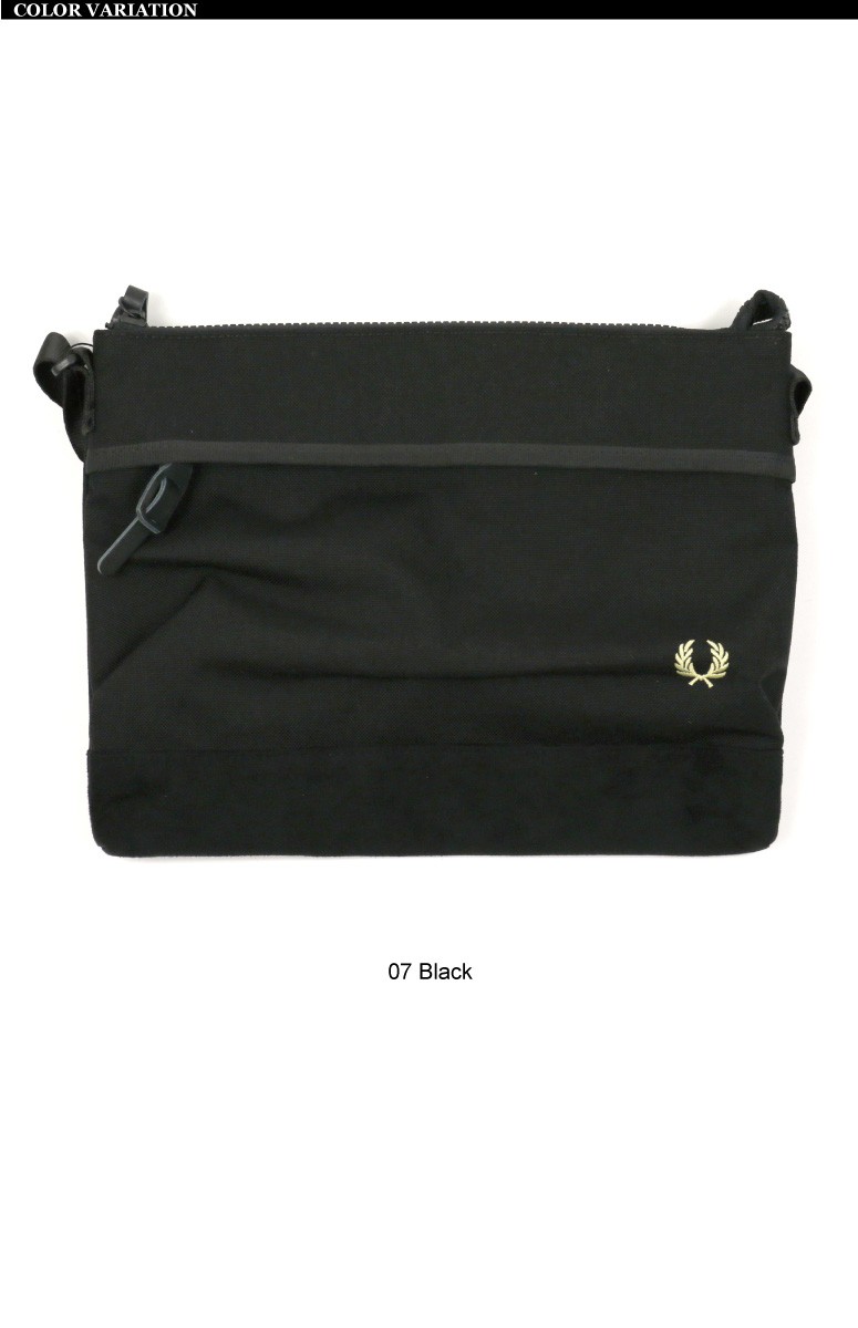 FRED PERRY ブラック サコッシュ FRED PERRY (フレッドペリー) サコッシュバッグ ショルダー