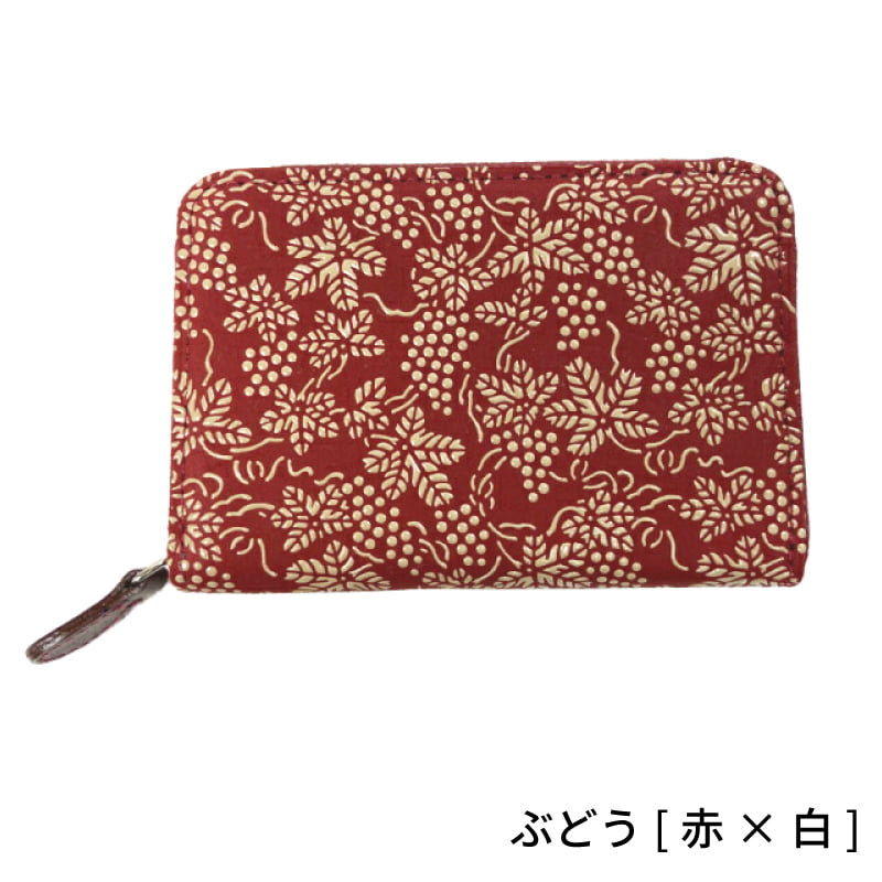 バレンタイン 春財布 小銭入れ ミニ財布 印傳屋 印伝 本革 和柄 甲州印伝 レザー 革 日本製 軽量 軽い 男性 女性 ラウンドファスナー 1012b ギフト  母 花以外 | 印傳屋 | 12