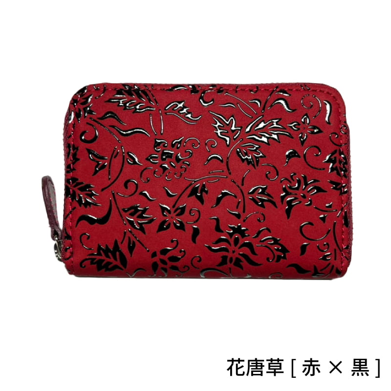 バレンタイン 春財布 小銭入れ ミニ財布 印傳屋 印伝 本革 和柄 甲州印伝 レザー 革 日本製 軽量 軽い 男性 女性 ラウンドファスナー 1012b ギフト  母 花以外 | 印傳屋 | 11