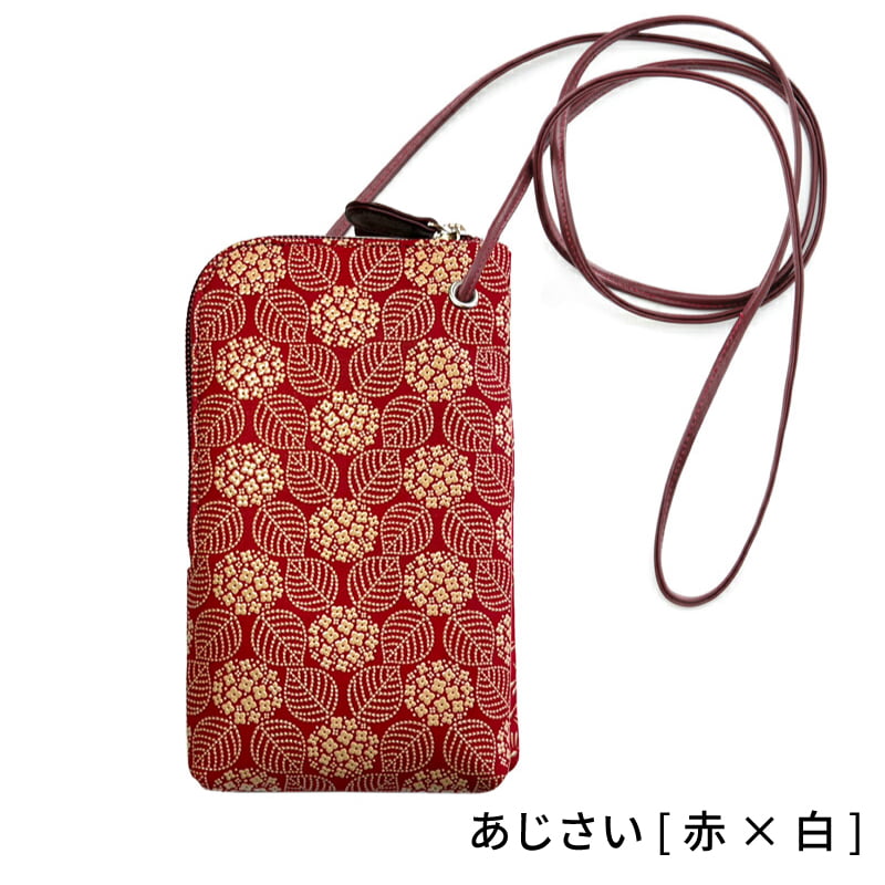 印傳雪の結晶デザインポシェット 印傳屋 敬老の日 スマホポシェット 5027d 甲州印伝 スマホ