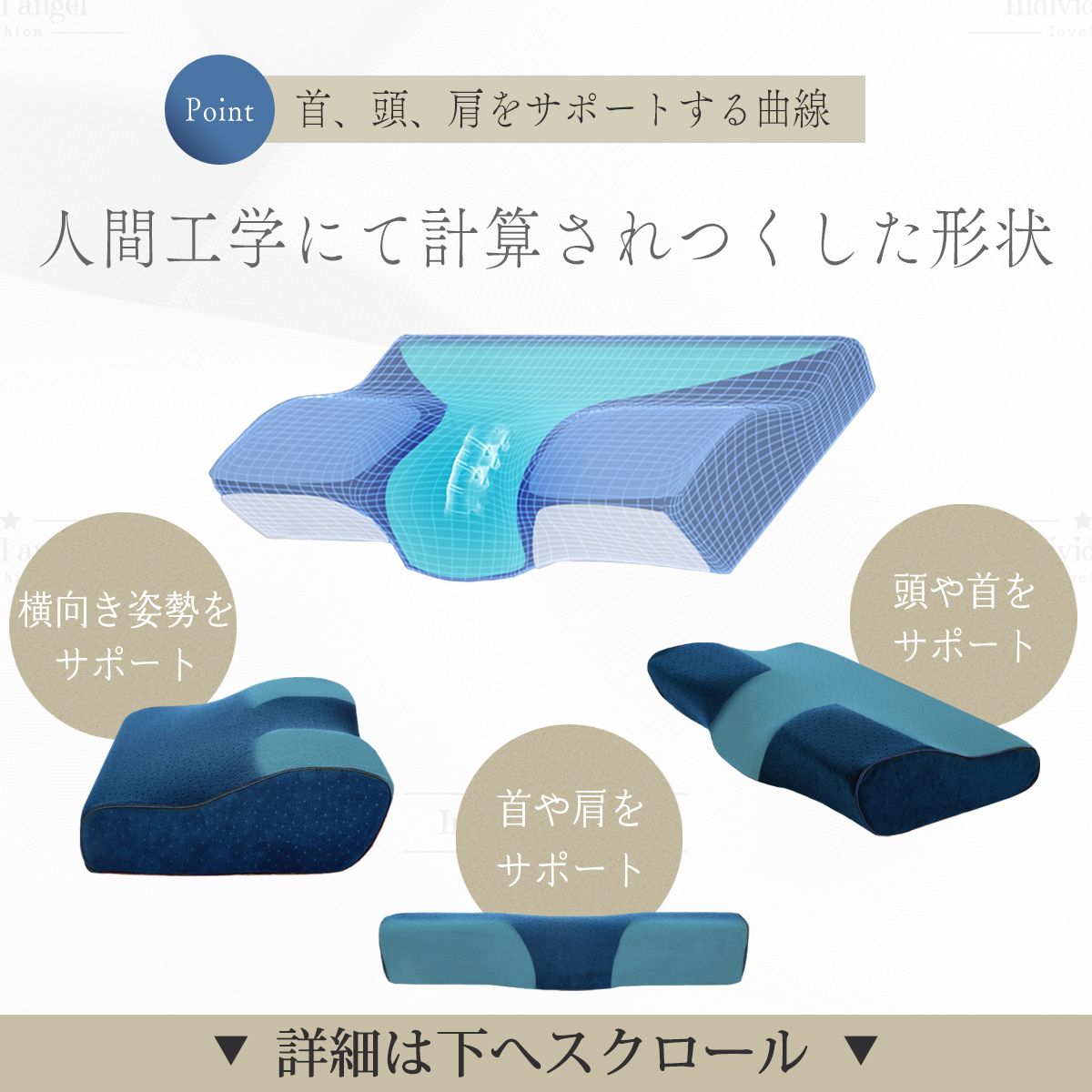 【人をダメにする枕 49D高密度通気】枕 まくら 肩こり 首が痛い 横向き 人気 おすすめ 低反発 首痛 頭痛 敬老の日 安眠 送料無料 いびき ストレートネック ★ |  | 28