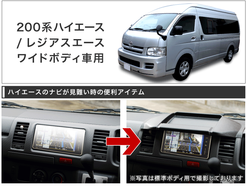 訳有ハイエース 200系 1型2型3型 ワイド ナビバイザー インテリアパネル 在庫処分 ハイエース 200系 1型 2型 3型 ワイド ナビバイザー
