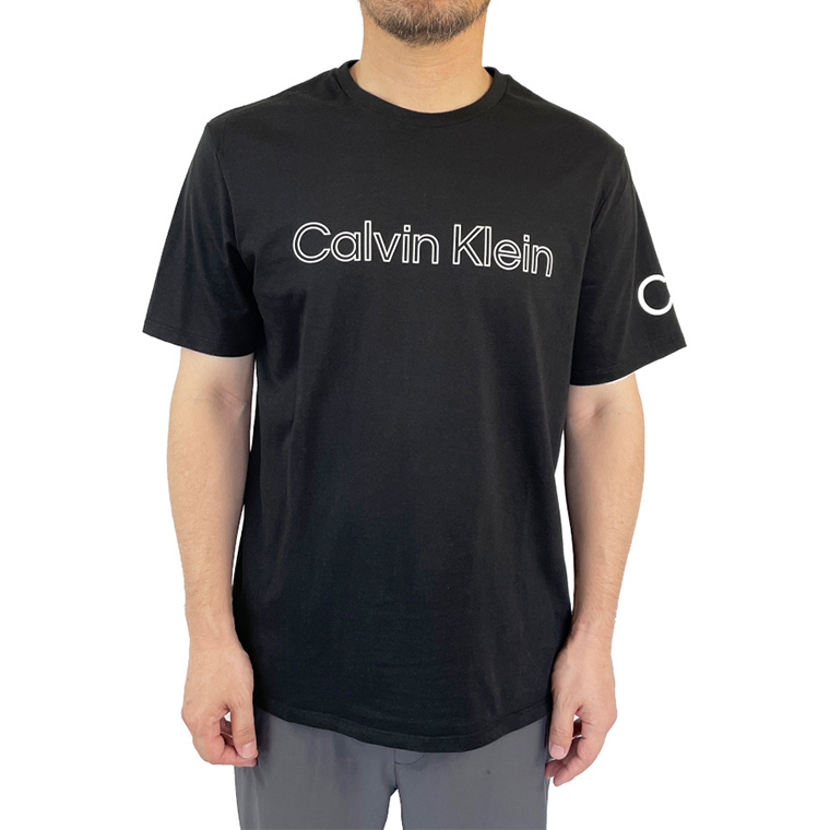 ☆未使用 カルヴェン フロント ロゴ Tシャツ 黒 Calvin Klein（カルバン・クライン） Tシャツ 半袖 フロントロゴ CK