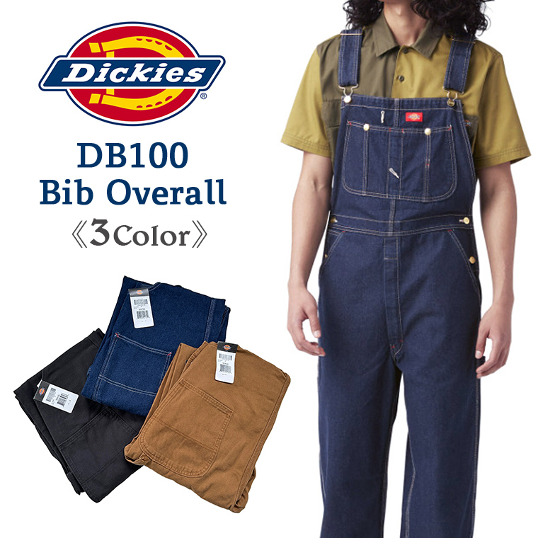 Dickies ダークブルー デニムオーバーオールビックsize48×30 Dickies オーバーオール サロペット DICKIES デニム