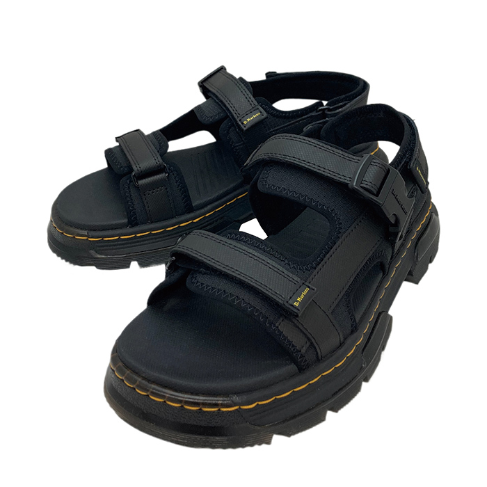 Dr.martens ドクターマーチン サンダル メンズ FORSTER フォースター イエローステッチ エアウェア 31560001 BLACK ブラック | Dr.Martens | 01