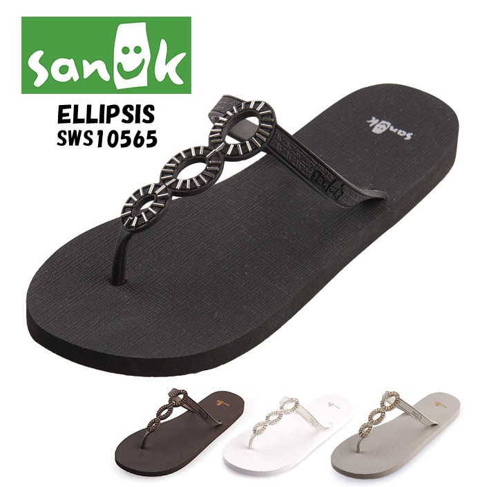 ご奉仕お値下げ未使用美品　サヌークSANUK ビーチサンダル ブラック/ベージュ SANUK - サヌークビーチサンダル23.5cmの通販 by ひよパパ一家's