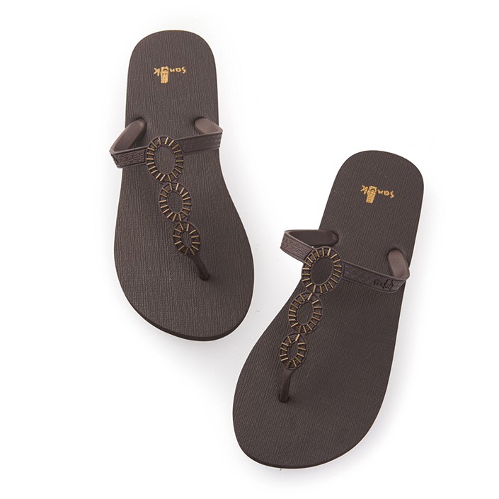 ご奉仕お値下げ未使用美品　サヌークSANUK ビーチサンダル ブラック/ベージュ sanuk 50%OFF サンダル レディース SANUK サヌーク ELLIPSIS