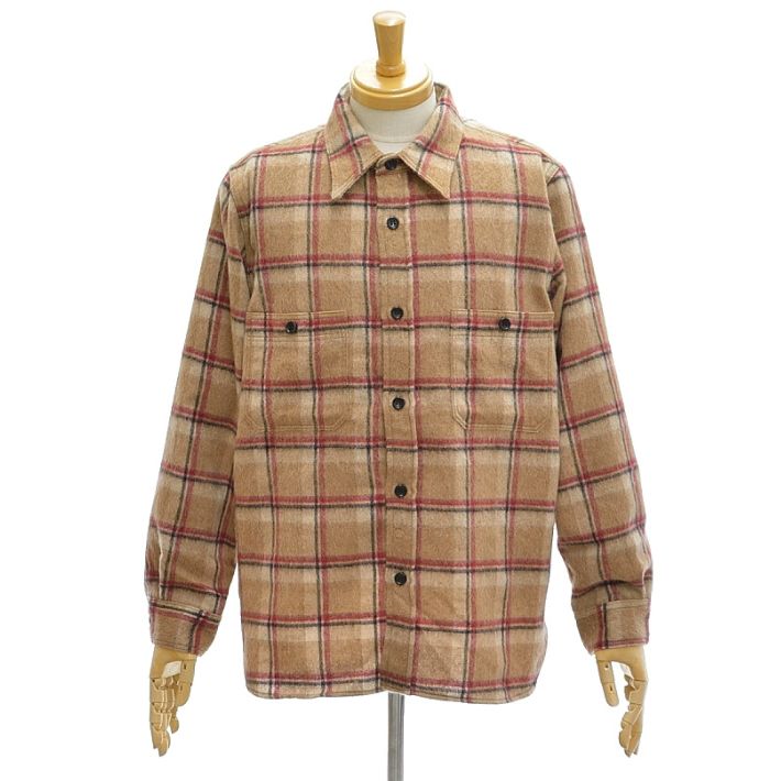 フルカウント 4096 ウール シャギー チェック ワークシャツ ワンウォッシュ メンズ FULLCOUNT Wool Shaggy Check Work Shirt | FULLCOUNT | 01