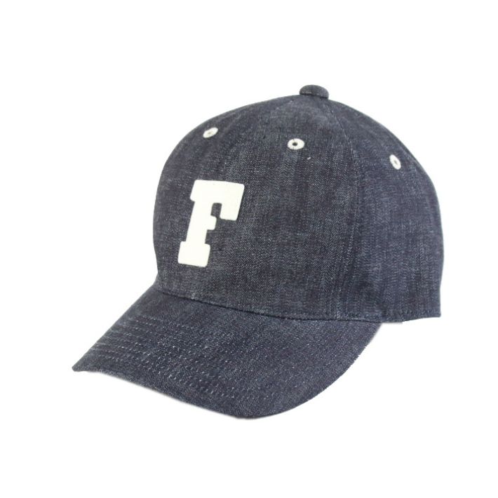 フルカウント 6843 6パネル デニム ベースボールキャップ 『F』パッチ 6PANEL DENIM BASEPALL CAP 'F' PATCH FULLCOUNT [メール便可] | FULLCOUNT | 01