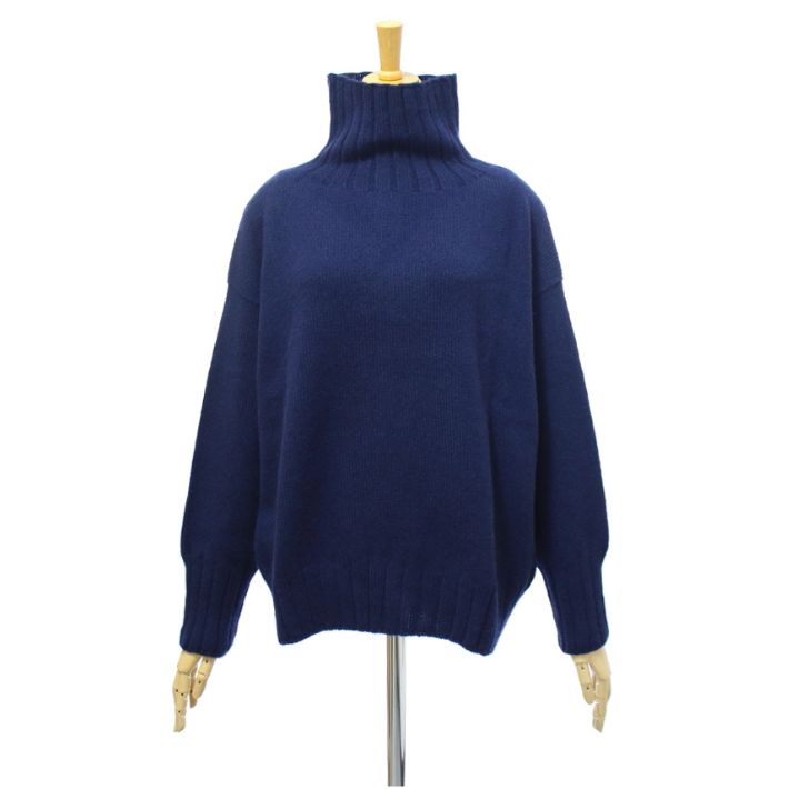 グレンファイン PLAIN LOOSE POLO LAMAINE モックタートル セーター