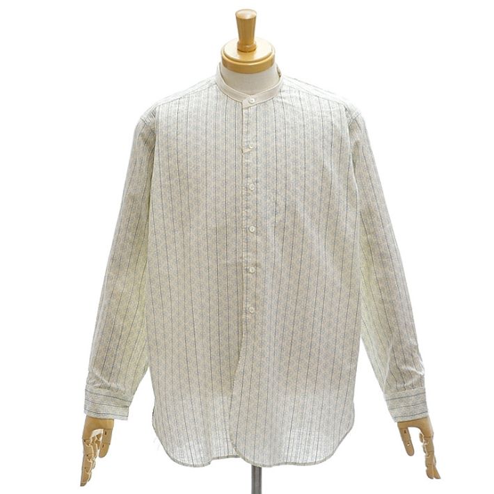 [メール便可] ジョングラッコー JG-23S The Hudson Shirt with Dot Floral Print(STAND COLLAR) 長袖シャツ メンズ John Gluckow WAREHOUSE ウエアハウス