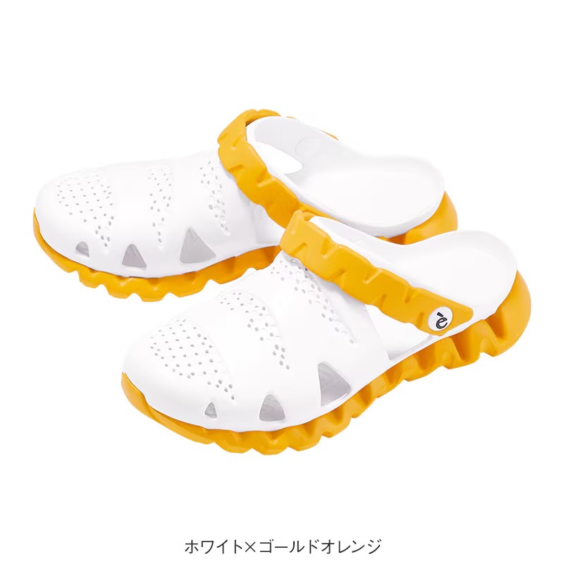 ナースシューズ 白 黒 疲れにくい スニーカー スリッポン 静音 軽量 保育士 介護士 靴 アンファミエ　2WAYギザギザソールEVAサンダル | アンファミエ | 13