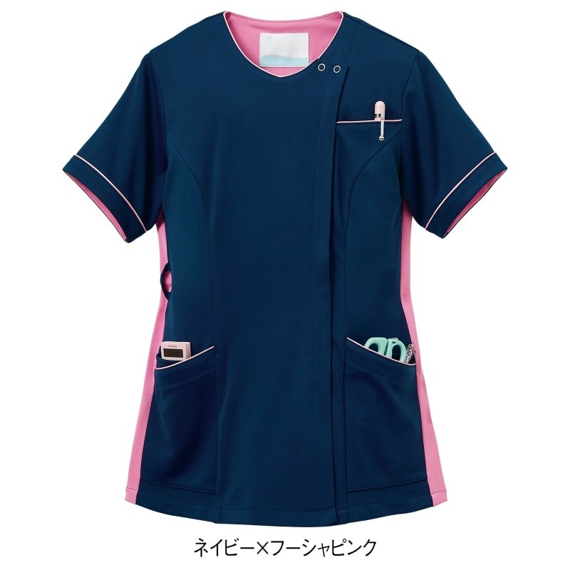 みやページ ☆透け防止ウイルスガード2WAYストレッチ サイド配色切替衿付