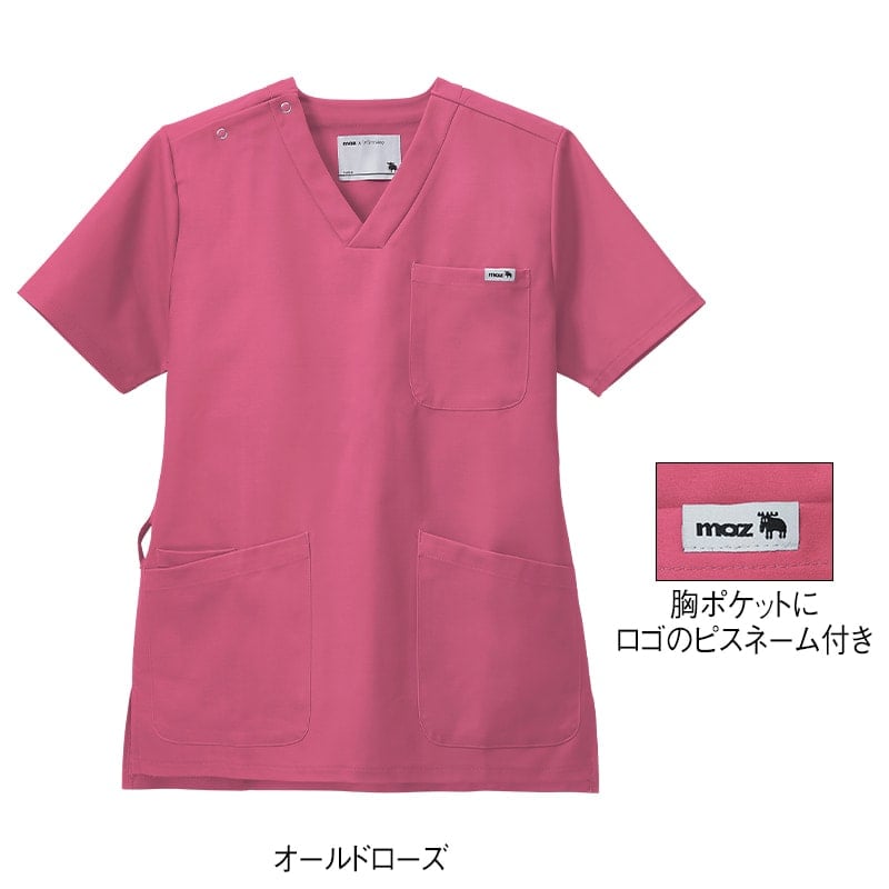 モズ スクラブ 医療 白衣 メンズ レディース ナース服 アンファミエ　[moz]なめらかストレッチ肩スナップスクラブ(男女兼用)【3点で5％分クーポン配布中】 | アンファミエ | 09
