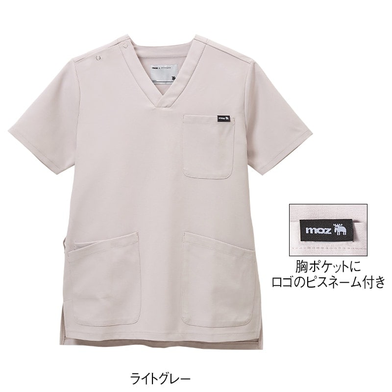 モズ スクラブ 医療 白衣 メンズ レディース ナース服 アンファミエ　[moz]なめらかストレッチ肩スナップスクラブ(男女兼用)【3点で5％分クーポン配布中】 | アンファミエ | 10