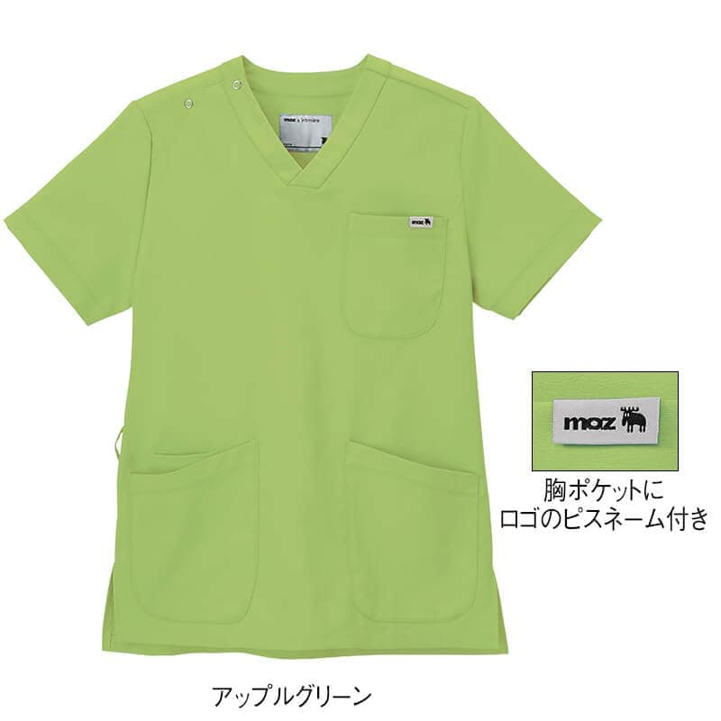 モズ スクラブ 医療 白衣 メンズ レディース ナース服 アンファミエ　[moz]なめらかストレッチ肩スナップスクラブ(男女兼用)【3点で5％分クーポン配布中】 | アンファミエ | 14