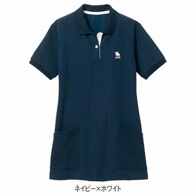 速乾 作業着 作業服 接触冷感 ポロシャツ ポケット付き 半袖 介護 保育士 看護師 医療 アンファミエ　[moz モズ]冷んやり涼しい接触冷感ポロシャツ | アンファミエ | 01