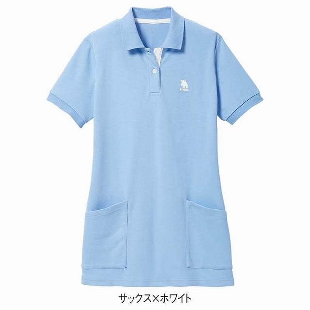 速乾 作業着 作業服 接触冷感 ポロシャツ ポケット付き 半袖 介護 保育士 看護師 医療 アンファミエ　[moz モズ]冷んやり涼しい接触冷感ポロシャツ | アンファミエ | 03
