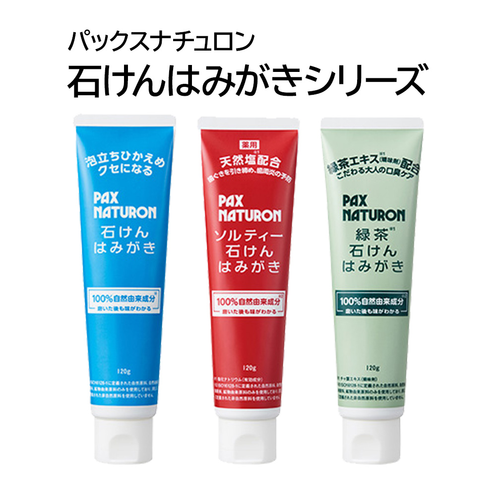 PAX NATURON 自然派歯磨き粉 パックス 石けんはみがき 120g 爽快ハッカ