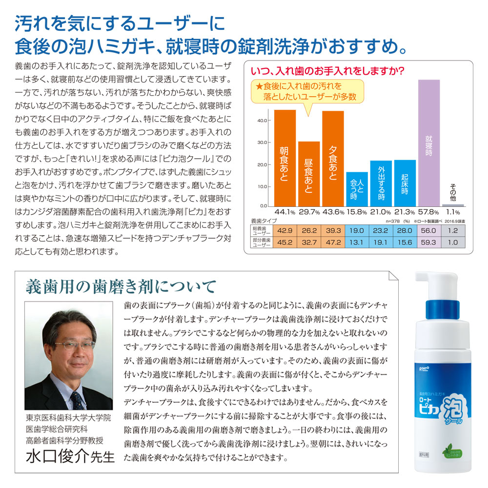 松風 義歯用泡ハミガキ ロート ピカ 泡クール メール便不可 :32203800:オーラルケアのDOD - 通販 - Yahoo!ショッピング