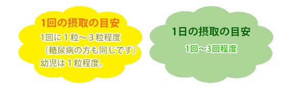 一日1〜３粒、1回〜３回