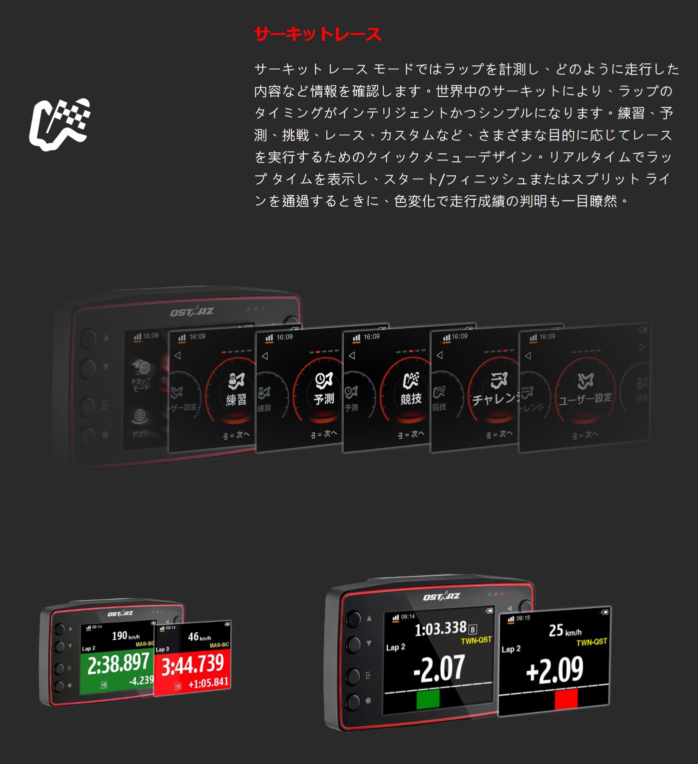 送料無料】QSTARZ LT-8000S キュースターズ GPSラップタイマー 四輪