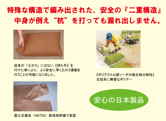吸水土のうエコクリーン安心な日本製
