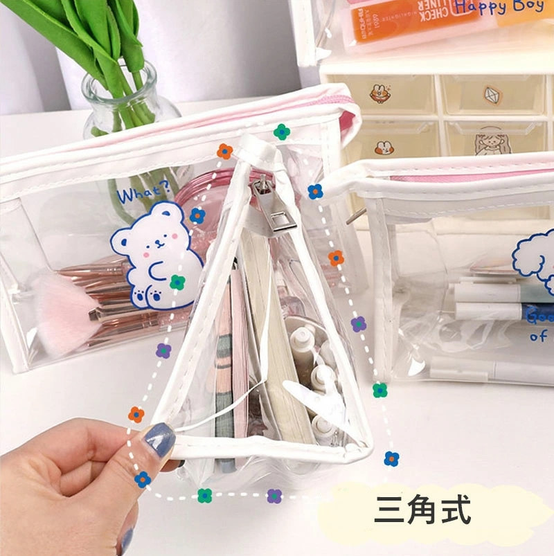 クリア ポーチ かわいい クリア化粧品バッグ防水ジッパー 透明