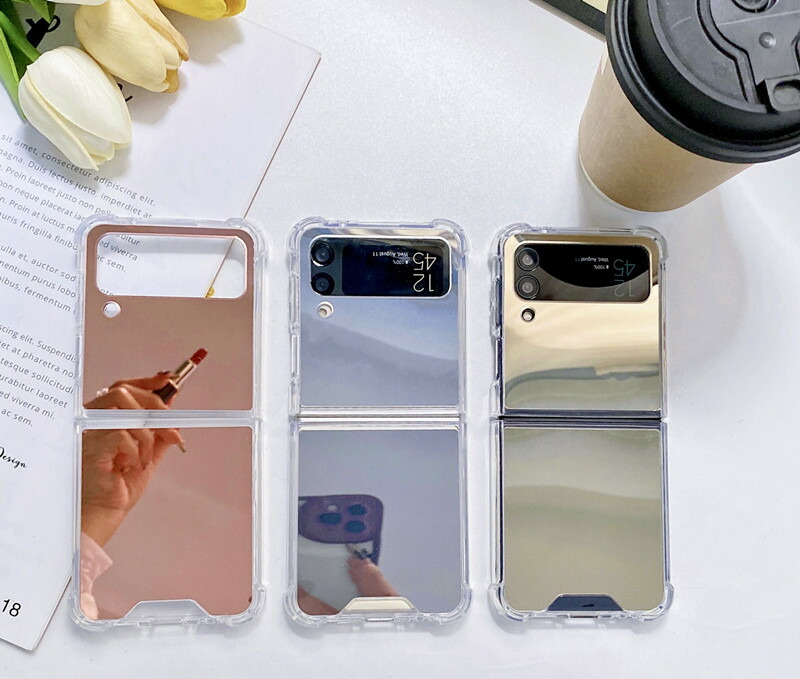 スマホケース ミラー Galaxy Z Flip4 SCG17 SC-54C Flip3 SCG12