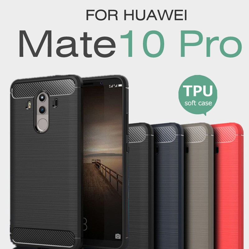 ファーウェイ スマホケース 薄型 背面 Huawei Mate 10 Proケース Mate10Proケース tpu ソフトケース 炭素繊維調  TPU素材 衝撃防止 Huawei Mate 10 Proケース