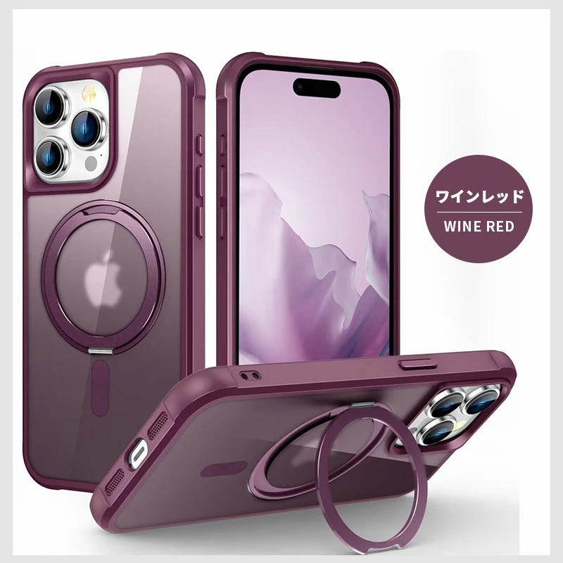 iPhone 16 15 Plus 15pro 15 Pro Max 14 Plus 14 Pro 16 pro Max カバー 耐衝撃性 隠し収納式MagSafe対応 3 アイフォン ケース スマホリング ポイント利用 |  | 03