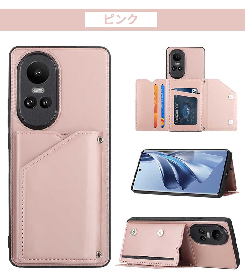 OPPO Reno10 Pro 5G ケース 背面保護 オッポ リノ10 pro カメラレンズ保護 OPPO Reno10 Pro ケース 上品 革 PUレザー Reno10 Proケース レザーケース｜initial-k｜02