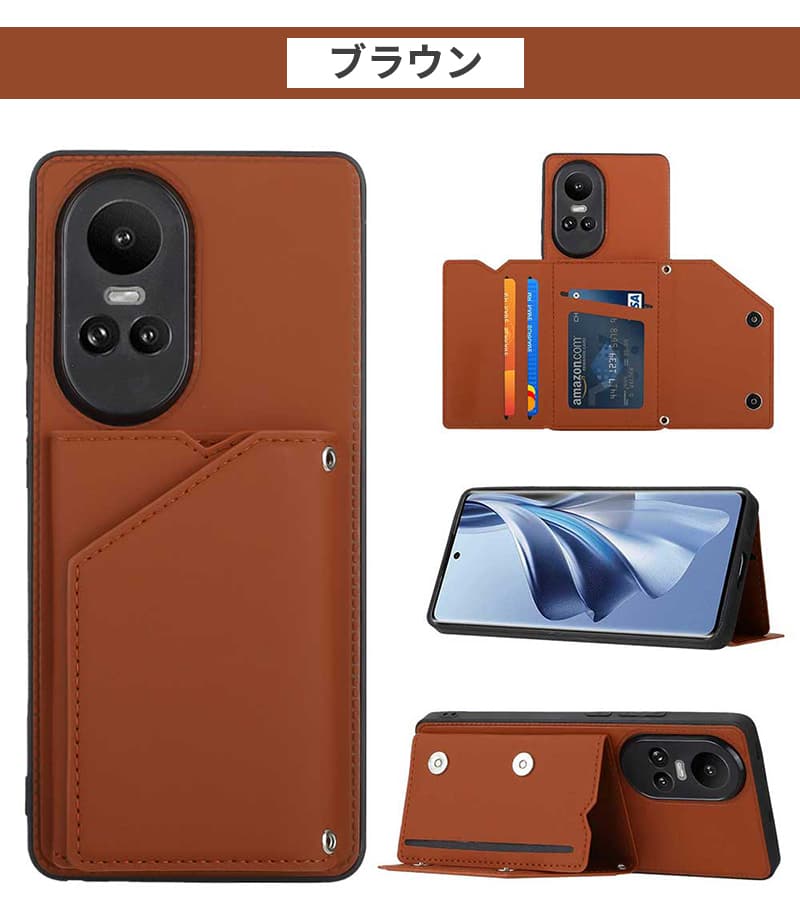 OPPO Reno10 Pro 5G ケース 背面保護 オッポ リノ10 pro カメラレンズ保護 OPPO Reno10 Pro ケース 上品 革 PUレザー Reno10 Proケース レザーケース｜initial-k｜05