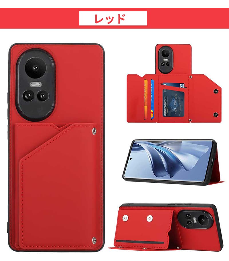 OPPO Reno10 Pro 5G ケース 背面保護 オッポ リノ10 pro カメラレンズ保護 OPPO Reno10 Pro ケース 上品 革 PUレザー Reno10 Proケース レザーケース｜initial-k｜03