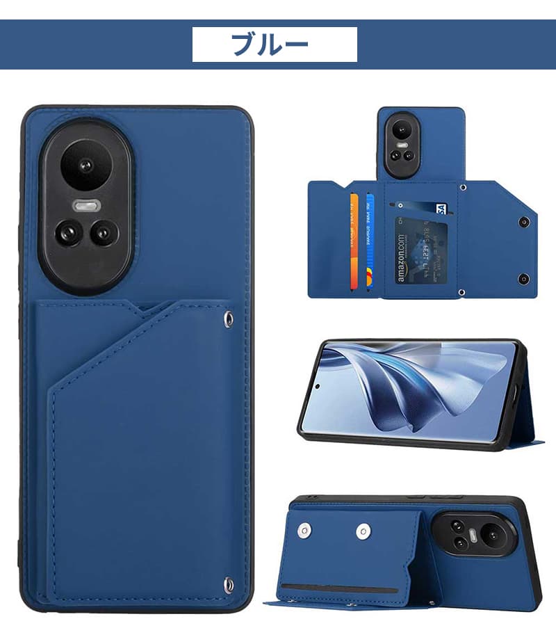 OPPO Reno10 Pro 5G ケース 背面保護 オッポ リノ10 pro カメラレンズ保護 OPPO Reno10 Pro ケース 上品 革 PUレザー Reno10 Proケース レザーケース｜initial-k｜04