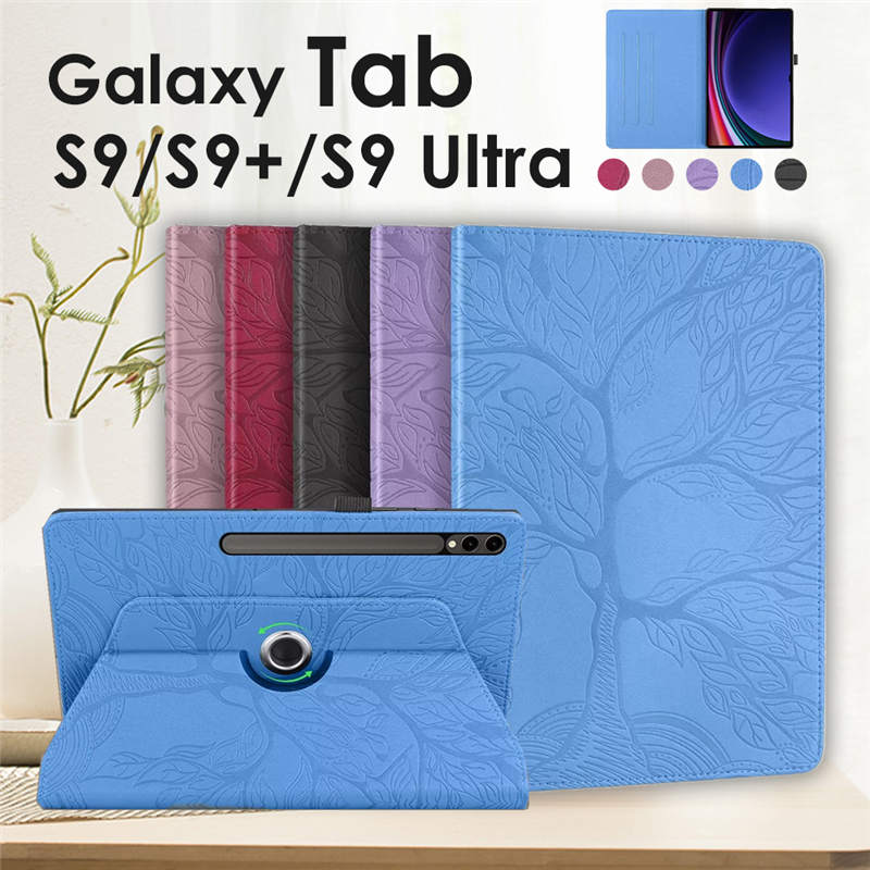 Galaxy Tab S9/S9+/S9 Ultra ケース カバー ペン収納 360度回転 手帳型