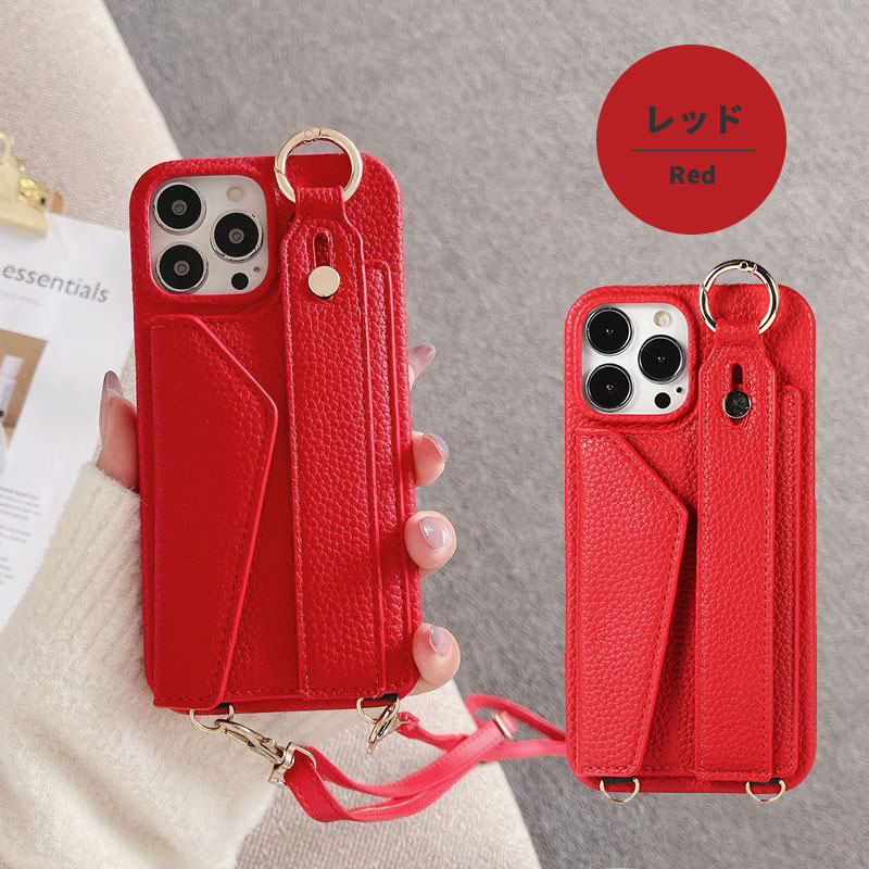 L'arcobaleno ショルダーストラップ付iPhoneケース 14pro L'arcobaleno(ラルコバレーノ)】「ショルダーストラップ付バック
