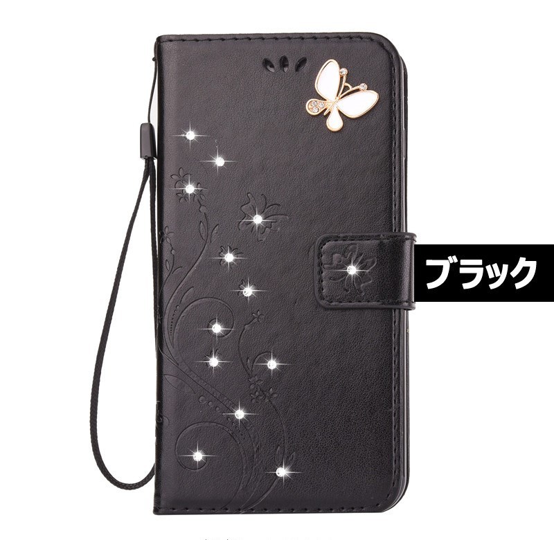 スマホケース iPhone6ケース iPhoneカバー iPhone case アイフォンケースカバー手帳型ケース ラインストーンiPhone6s ケース花柄 蝶柄 レザー かわいい｜initial-k｜09