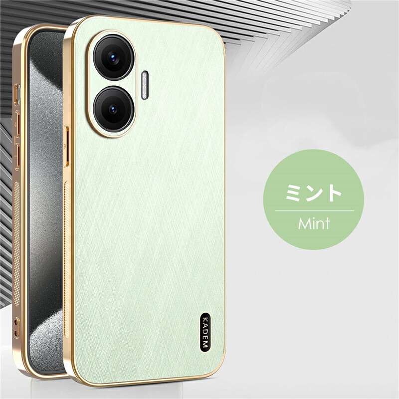 POCO F7 ケース カバー 薄型 耐衝撃 メッキ加工 合皮 poco f7 おしゃれ