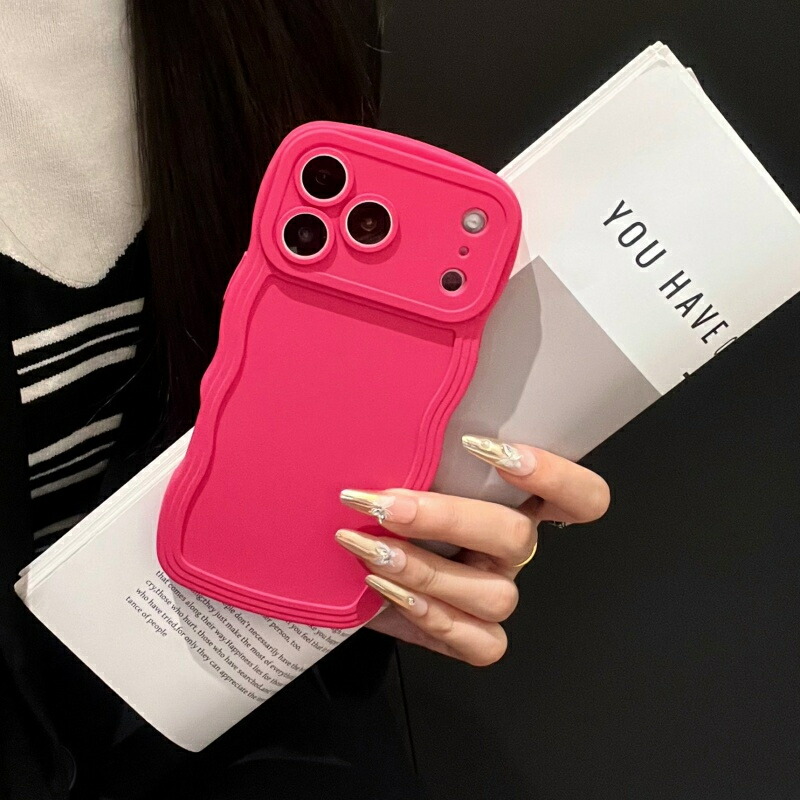 魅力的な Pro 17 iPhone Pink Grippy ソフトケース iPhone17pro 波紋