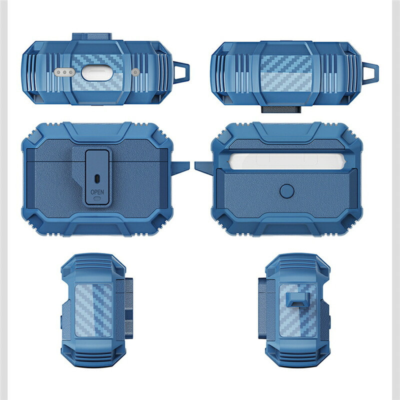 ロック機能付き airpods pro 3 ケース カバー TPU+PCケース 二重構造