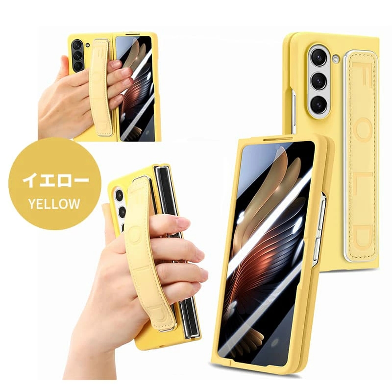 Galaxy Z Fold5 SC-55D ケースFold5 SCG22 カバー ベルト付き オシャレ 