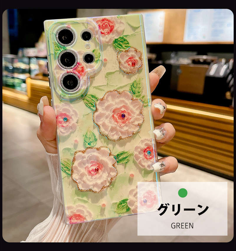 Galaxy S24 ケース 花柄 かわいいGalaxy Ultra ケースGalaxy S23 背面 