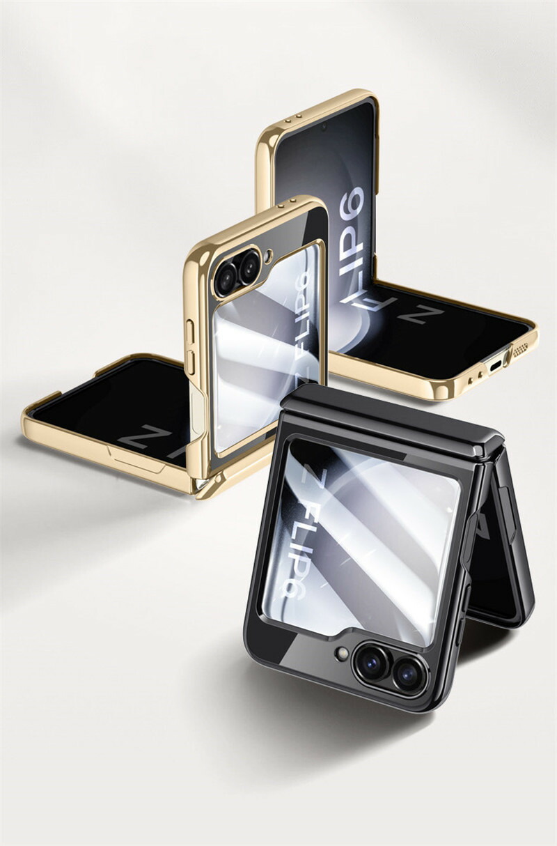 Galaxy Z Flip6 ケース カバー クリア 透明 耐衝撃 ヒンジ保護 キズ