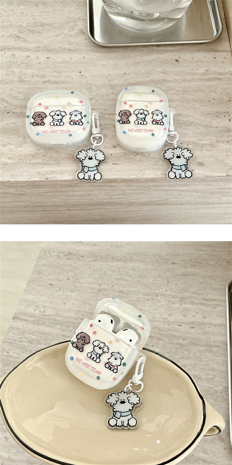 AirPods Pro 2 犬の彫刻付き ケースと左耳 イヤホンケースカバー AirPods用 AirPodsPro用 第1 第2 第3 第4