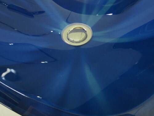 ガラス洗面ボール（手洗い鉢、洗面ボウル、洗面台）青W400×D400×H130　INK-04040204H｜ink-co｜04