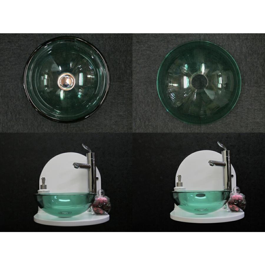 小さい洗面ボウル280mmタイプ　グリーン（ガラス洗面ボール・ガラスシンク・洗面台・手洗い鉢・小型・省スペース・トイレ用）280mm-gr