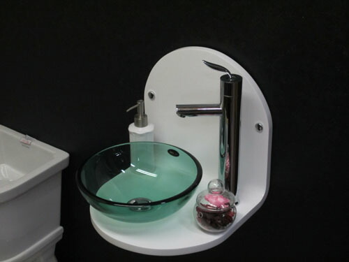 小さい洗面ボウル280mmタイプ グリーン（ガラス洗面ボール・ガラスシンク・洗面台・手洗い鉢・小型・省スペース・トイレ用）280mm-gr - 8